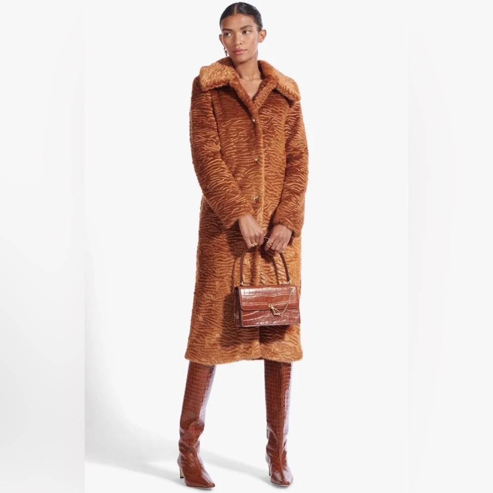 STAUD Frankie Faux-Fur Coat XS